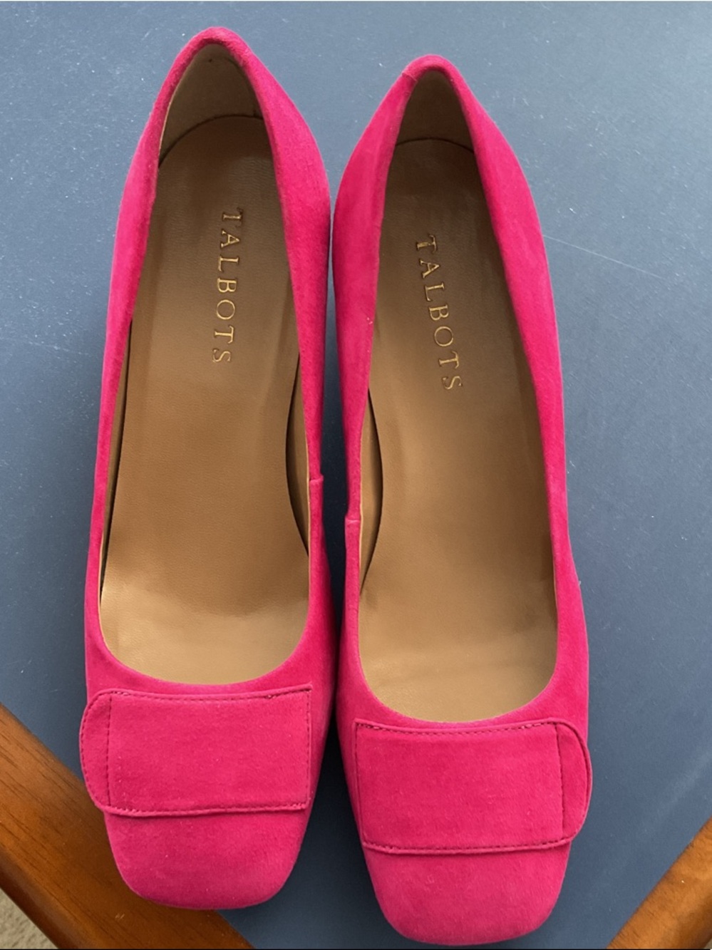 Talbots Fuchsia Suede Square-Toe Flats